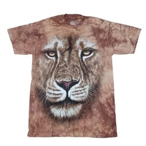 The Mountain Lion All Over Front Brown Tie Dye T-Shirt Size Medium Lion King